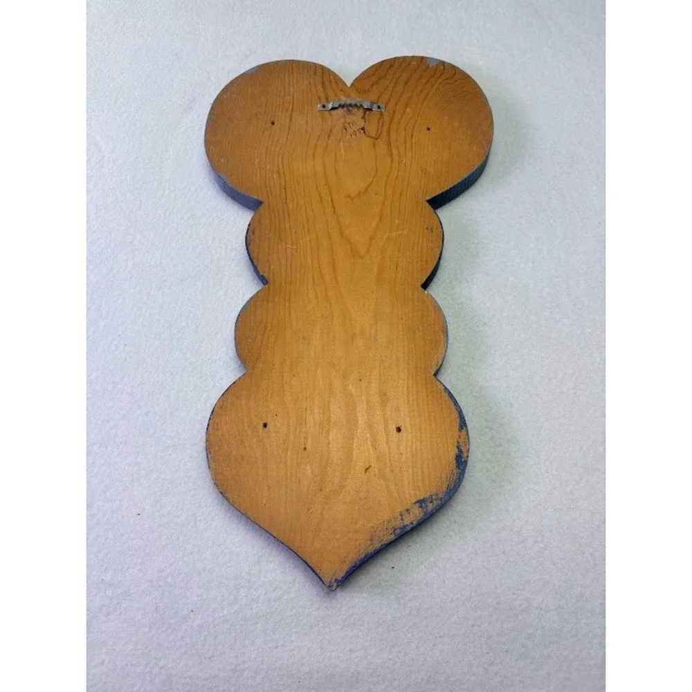 Handmade Welcome To Our Home Sign Wall Plaque Blue Wood‎ Hearts Vtg 1989 Cottage